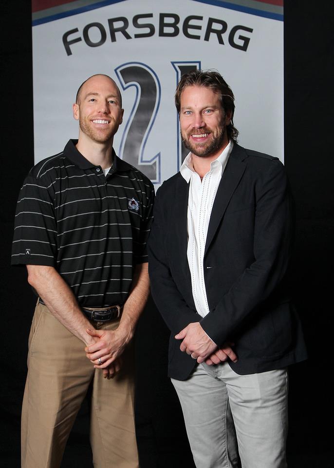 Jared Harding with Peter Forsberg